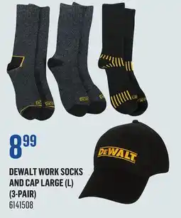 Canac Dewalt Work Socks and Cap Large (L) (3-Pair) offer