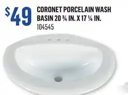 Canac Coronet Porcelain Wash Basin 20 3/4 in. X 17 1/4 in offer