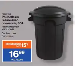 Patrick Morin Black Garbage Bin with Lid, 80 L offer