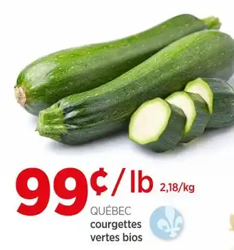 Avril courgettes vertes bios offer