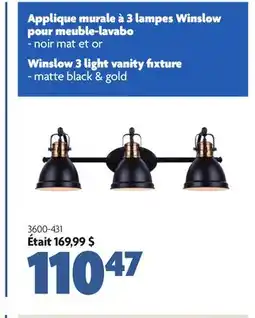Home Hardware Winslow 3 Light Vanity Light Fixture offer