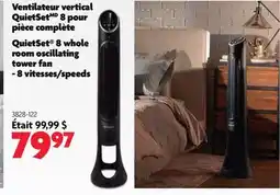 Home Hardware QuietSet 8 whole room oscillating tower fan offer