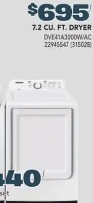 Réno Dépôt SAMSUNG 7.2 CU. FT. DRYER offer