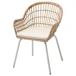 IKEA Nilsove / norna Chair with chair pad, rattan white/laila natural offer