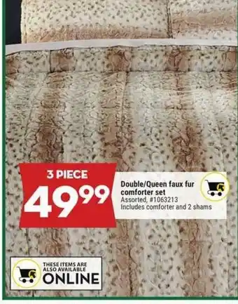 Giant Tiger Double/Queen faux fur comforter set offer