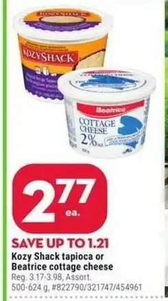 Giant Tiger Kozy Shack tapioca or Beatrice cottage cheese offer