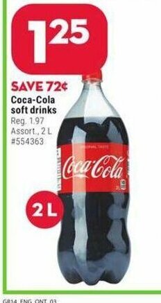 Giant Tiger Coca-Cola soft drinks offer