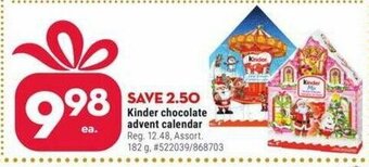 Giant Tiger Kinder chocolate advent calendar offer