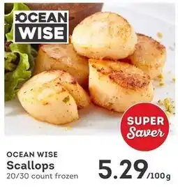 IGA OCEAN WISE Scallops offer