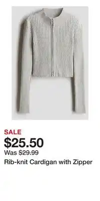 H&M Rib-knit Cardigan with Zipper offer