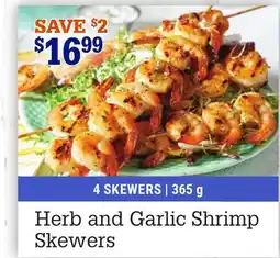 M & M Food Market Herb and Garlic Shrimp Skewers offer