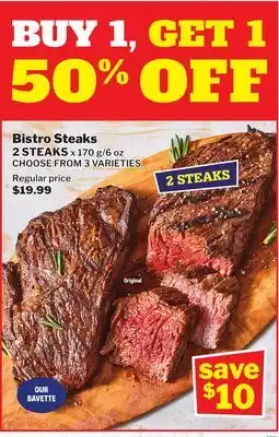 M & M Food Market Bistro Steaks - 2 pack offer