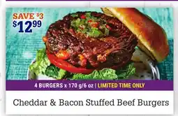 M & M Food Market Cheddar & Bacon Stuffed Beef Burger offer