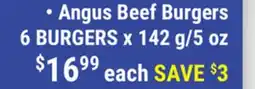 M & M Food Market Angus Beef Burgers offer