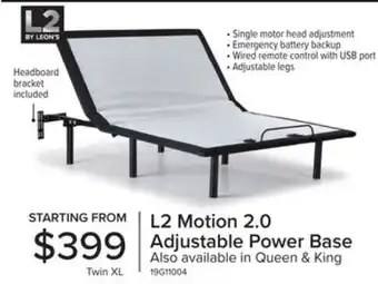 Leon's L2 Motion 2.0 Adjustable Power Base offer