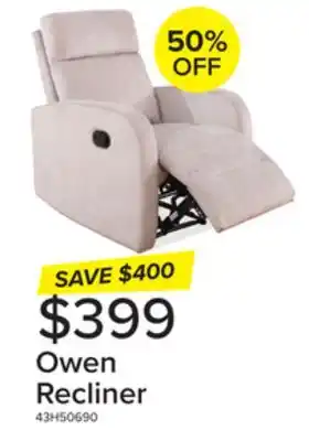 Leon's Owen Recliner - Grey offer