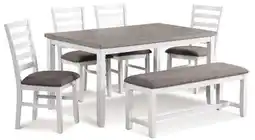 Leon's Breeze 6-Piece Dining Set - White, Grey offer