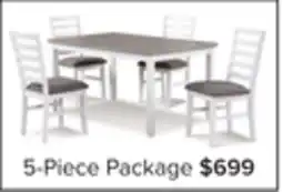 Leon's Breeze 5-Piece Dining Set - White, Grey offer