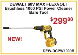 Atlas Tools & Machinery DEWALT 60V MAX FLEXVOLT Brushless 1000 PSI Power Cleaner Bare Tool offer