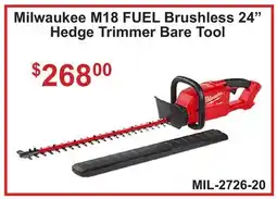 Atlas Tools & Machinery Milwaukee M18 FUEL Brushless 24 Hedge Trimmer Bare Tool offer