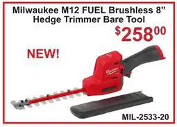 Atlas Tools & Machinery Milwaukee M12 FUEL Brushless 8 Hedge Trimmer Bare Tool offer