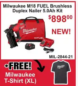 Atlas Tools & Machinery Milwaukee M18 FUEL Brushless Duplex Nailer 5.0Ah Kit offer
