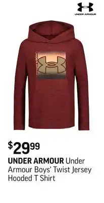 Sport Chek Under Armour Boys' Twist Jersey Hooded T Shirt offer