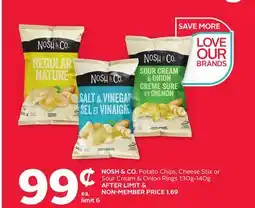 Rexall NOSH & CO. Potato Chips, Cheese Stix or Sour Cream & Onion Rings offer