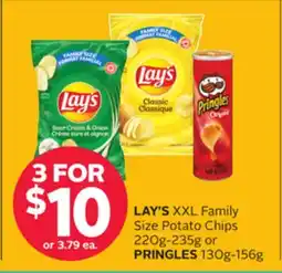 Rexall LAY'S XXL Family Size Potato Chips 220g-235g or PRINGLES 130g-156g offer