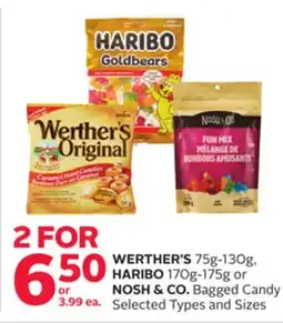 Rexall WERTHER'S 75g-130g, HARIBO 170g-175g or NOSH & CO. Bagged Candy offer
