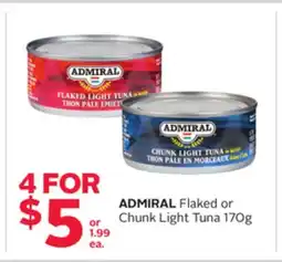 Rexall ADMIRAL Flaked or Chunk Light Tuna offer