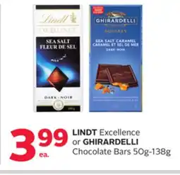 Rexall LINDT Excellence or GHIRARDELLI Chocolate Bars offer