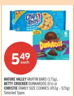 Shoppers Drug Mart NATURE VALLEY MUFFIN BARS (175g), BETTY CROCKER DUNKAROOS (6's) or CHRISTIE FAMILY SIZE COOKIES (453g - 523g) offer