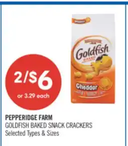 Shoppers Drug Mart PEPPERIDGE FARM GOLDFISH BAKED SNACK CRACKERS offer