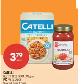 Shoppers Drug Mart CATELLI GLUTEN FREE PASTA (340g) or PC PASTA offer