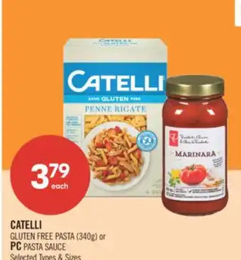 Shoppers Drug Mart CATELLI GLUTEN FREE PASTA (340g) or PC PASTA offer