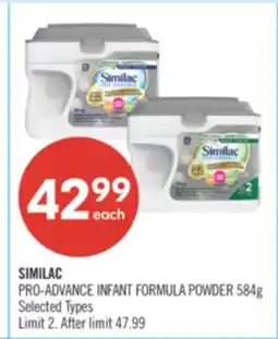 Shoppers Drug Mart SIMILAC PRO-ADVANCE INFANT FORMULA POWDER offer
