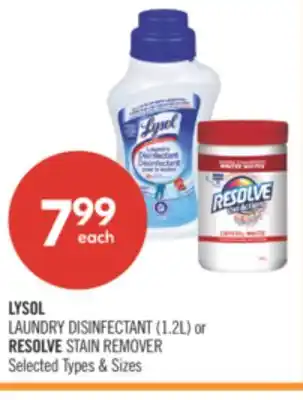 Shoppers Drug Mart LYSOL LAUNDRY DISINFECTANT (1.2L) or RESOLVE STAIN REMOVER offer