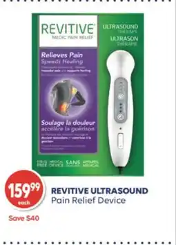 Shoppers Drug Mart REVITIVE ULTRASOUND Pain Relief Device offer