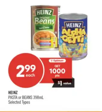 Shoppers Drug Mart HEINZ PASTA or BEANS offer