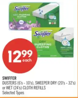 Shoppers Drug Mart SWIFFER DUSTERS (6's - 10's), SWEEPER DRY (20's - 32's) or WET (24's) CLOTH REFILLS offer