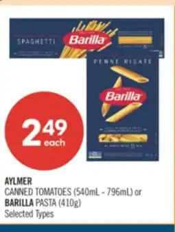 Shoppers Drug Mart AYLMER CANNED TOMATOES (540mL - 796mL) or BARILLA PASTA (410g) offer