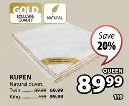 JYSK KUPEN Natural duvet offer
