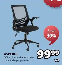 JYSK ASPERUP Office chair with mesh seat/back and flip-up armrests offer