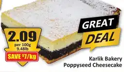 Starsky Karlik Bakery Poppyseed Cheesecake offer