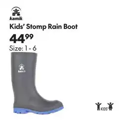 Sport Chek KAMIK KIDS' STOMP RAIN BOOT offer