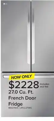 Leon's LG Stainless Steel French Door Smart Counter-Depth MAX Refrigerator (27 cu. ft.) - LRFLC2706S offer