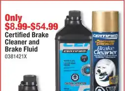 PartSource Certified Brake Cleaner and Brake Fluid offer