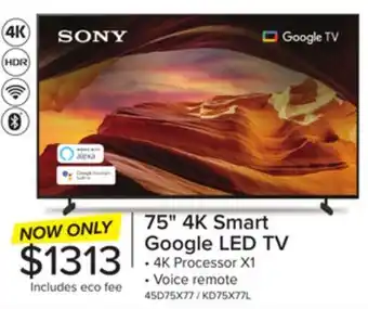 Leon's SONY 75 X77L 4K HDR LED TV Google TV - KD75X77L offer