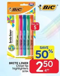 Rossy BIC BRITE LINER Chisel tip highlighters offer